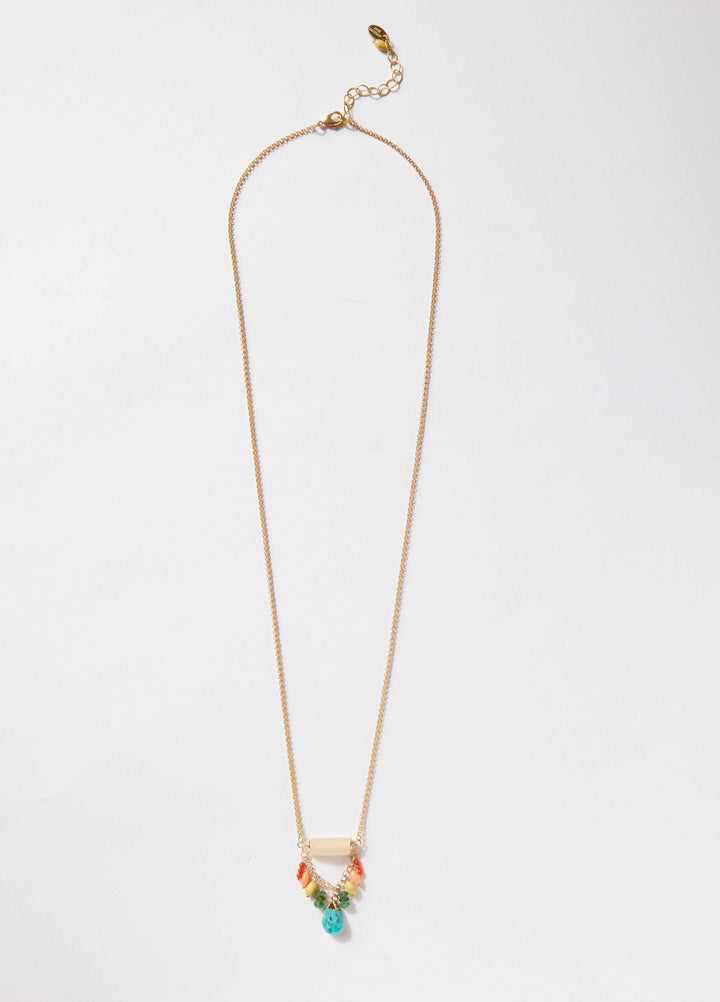 Turquoise Charm Cluster Necklace