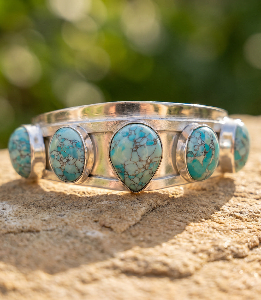 Turquoise Stone Cuff Bracelet