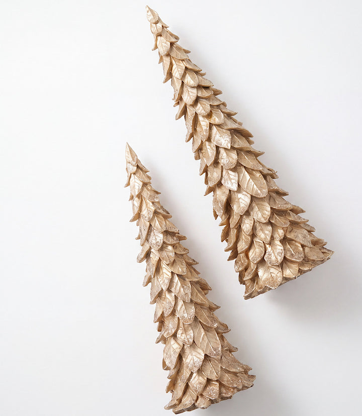 Gold Glitter Trees, Set Of 2