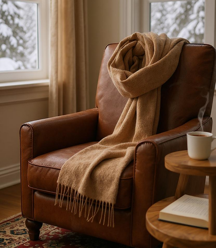 Merino Wool Fringed Scarf