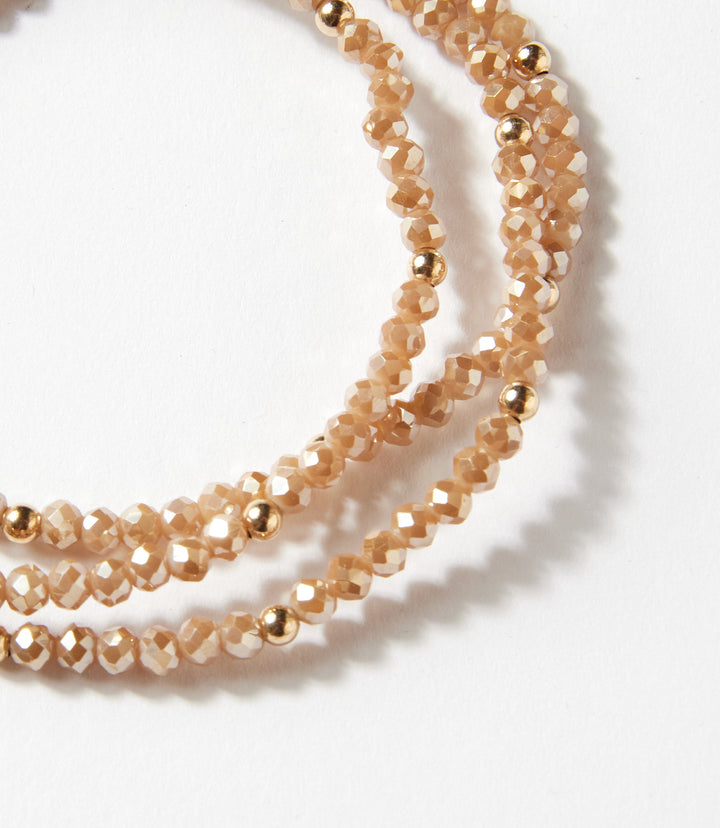 Beaded Crystal Bracelets, Set Of 3