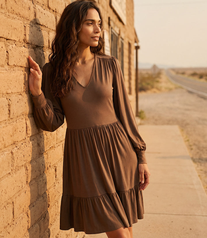 Long Sleeve Tiered Dress
