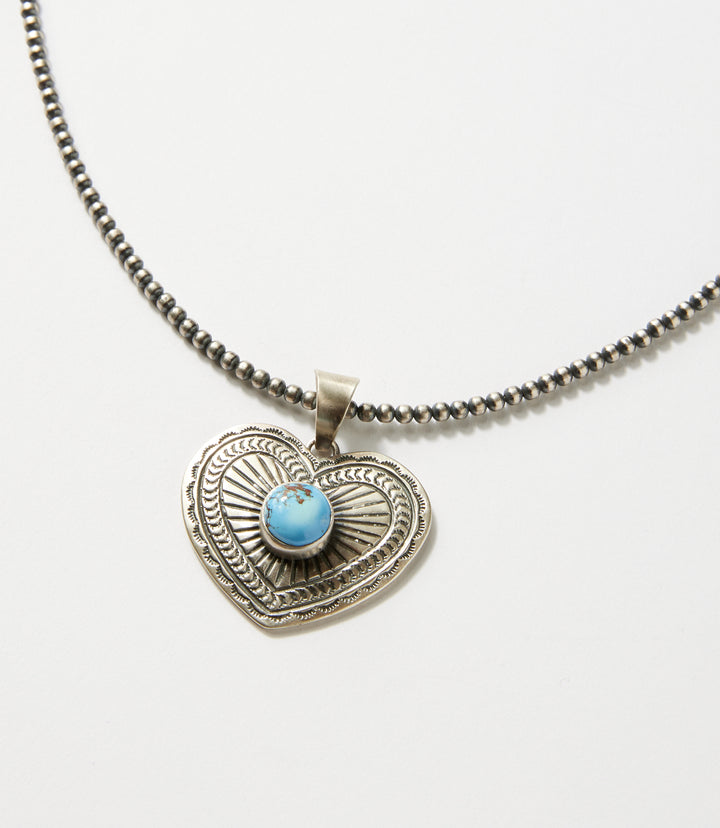 Golden Hill Turquoise Heart Pendant Necklace