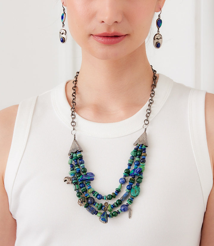 Vintage Turquoise & Lapis Multistrand Set