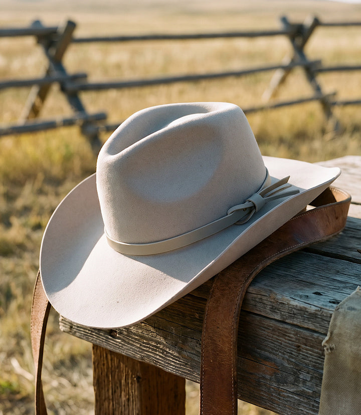 Wool Cowboy Hat With Leather Belt