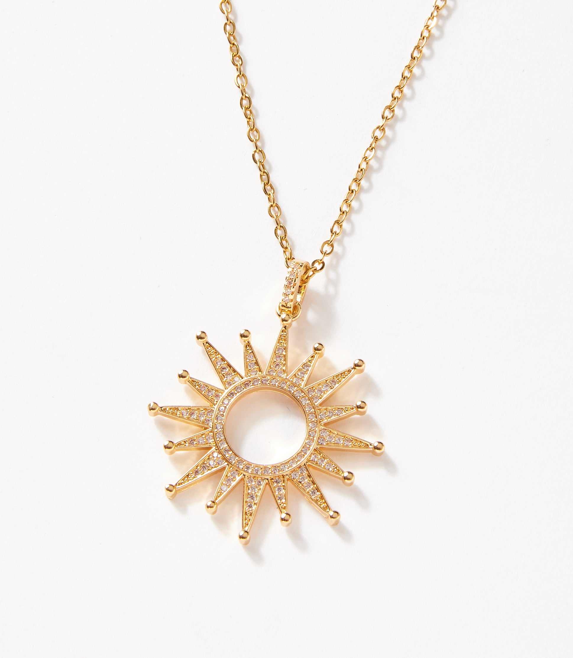 Pavé Starburst Necklace - Celestial Elegance with Sparkling