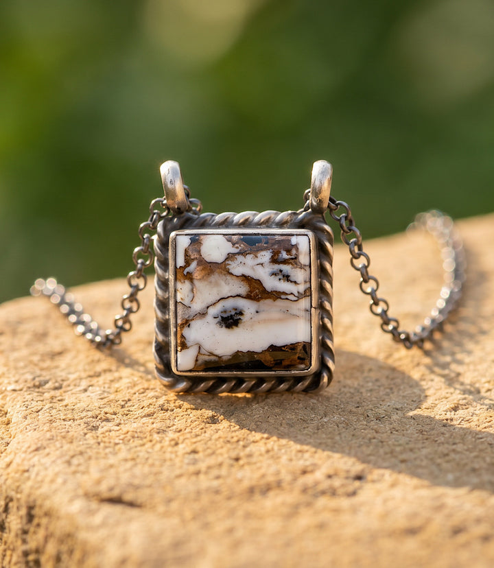 White Buffalo Pendant Necklace