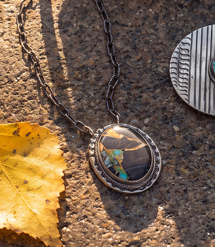 Blackjack Turquoise Pendant Necklace