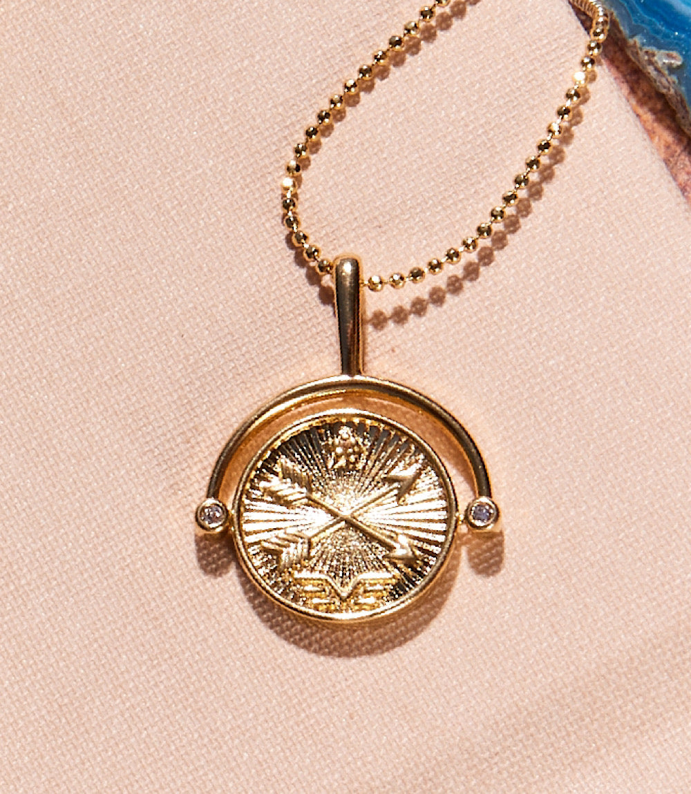 Compass Swivel Pendant Necklace