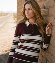 Game Day Collared Stripe Sweater