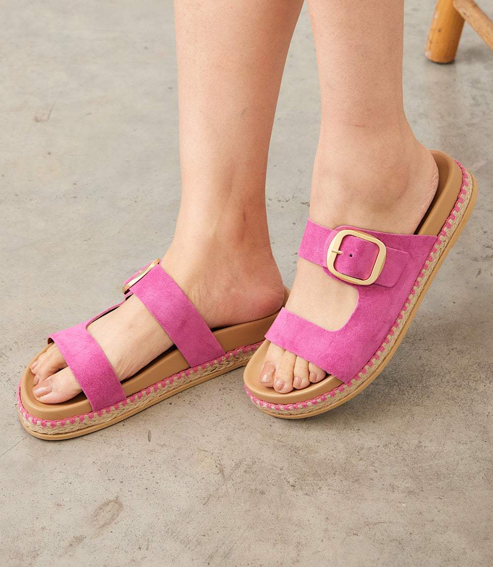 Getaway Buckle Slip On Sandals