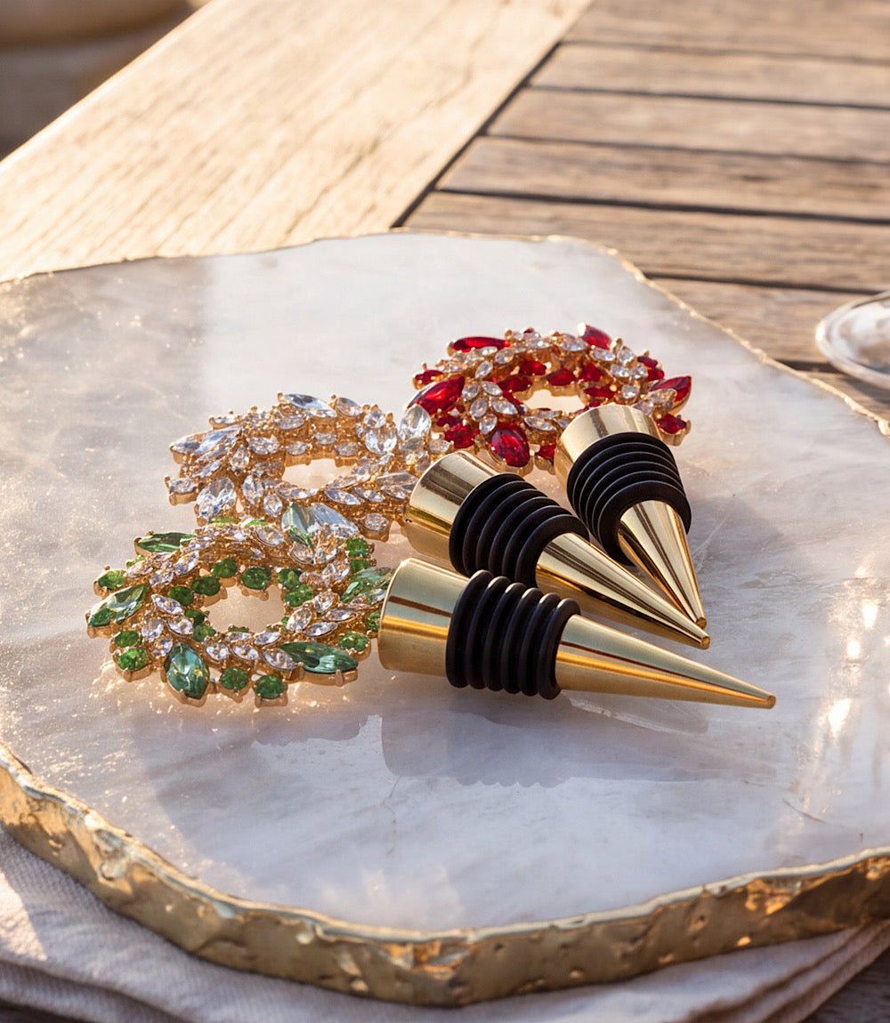 Jeweled Wreath Bottle Stopper