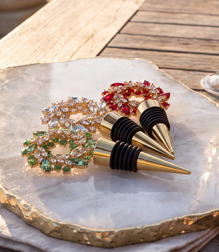Jeweled Wreath Bottle Stopper