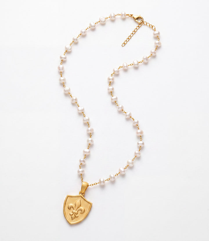 Fleur De Lis Pearl Necklace