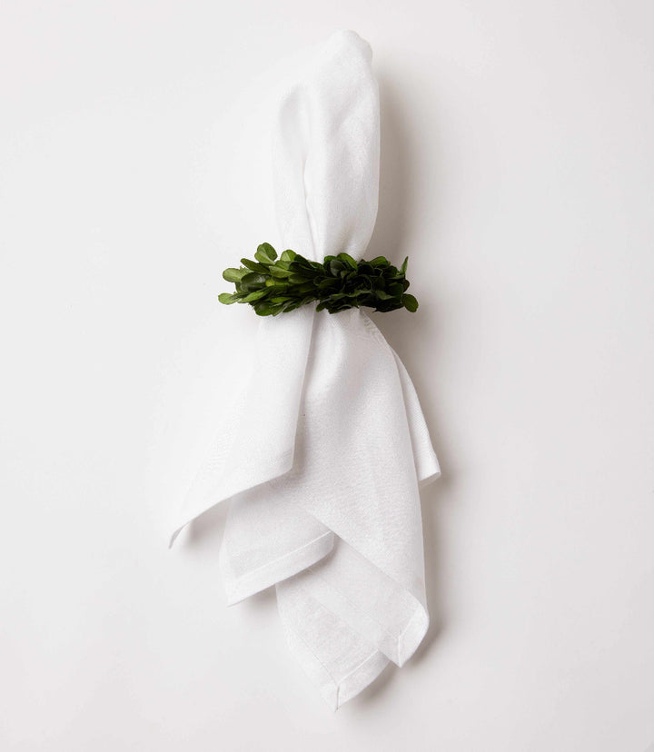 Preserved Boxwood Wreath Napkin Rings, Set Of 4