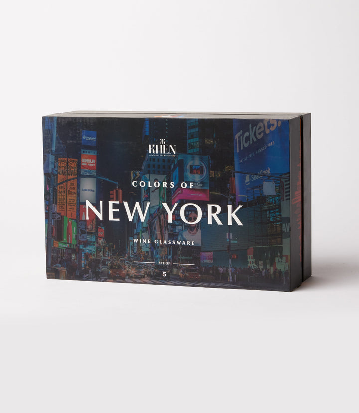 Colors Of New York Wine Glasses, Set Of 5