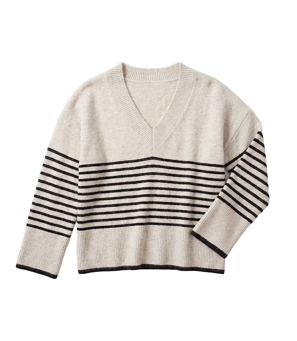 Stripe V-Neck Sweater