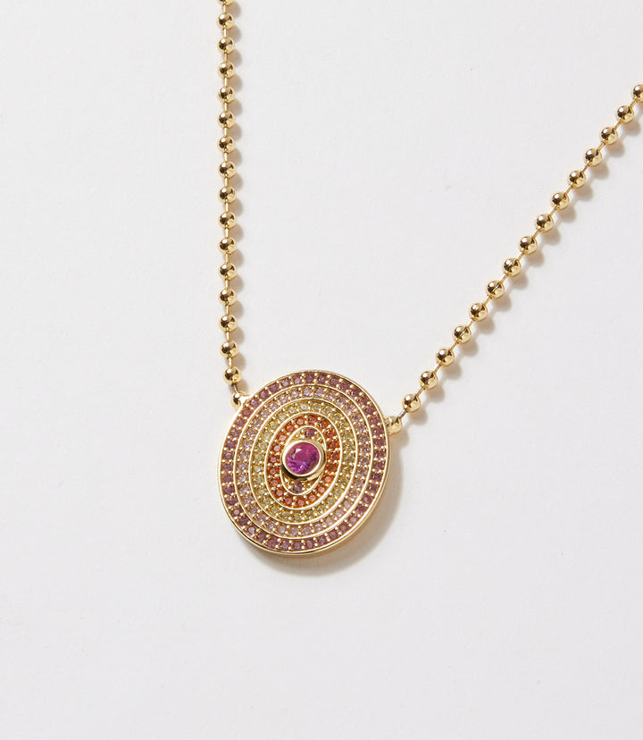 Gemstone Disc Necklace