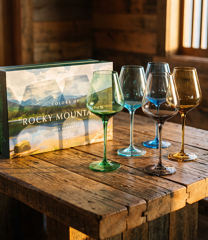 Colors Of Rocky Mountains Wine Glasses, Set Of 5