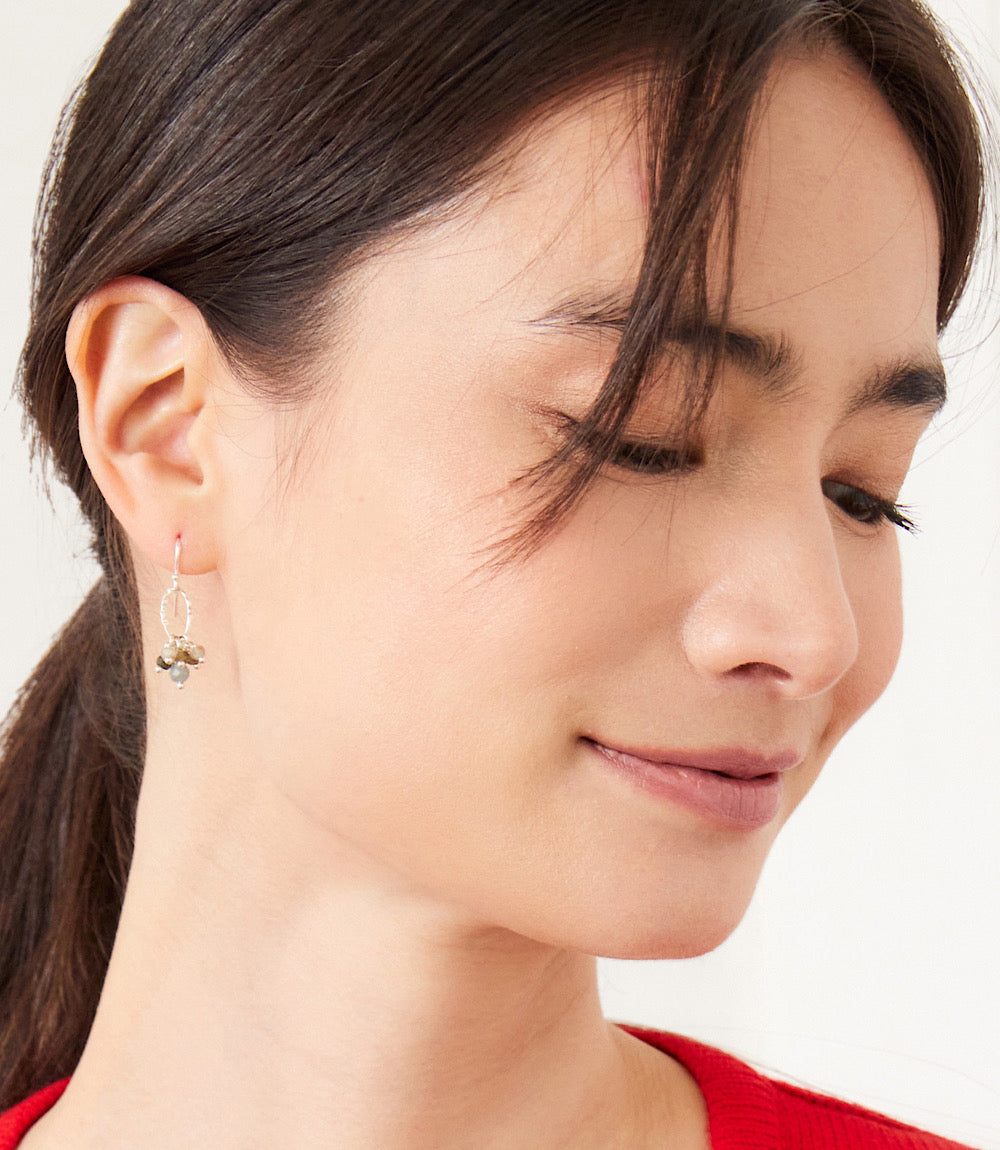 Gemstone Cluster Earrings