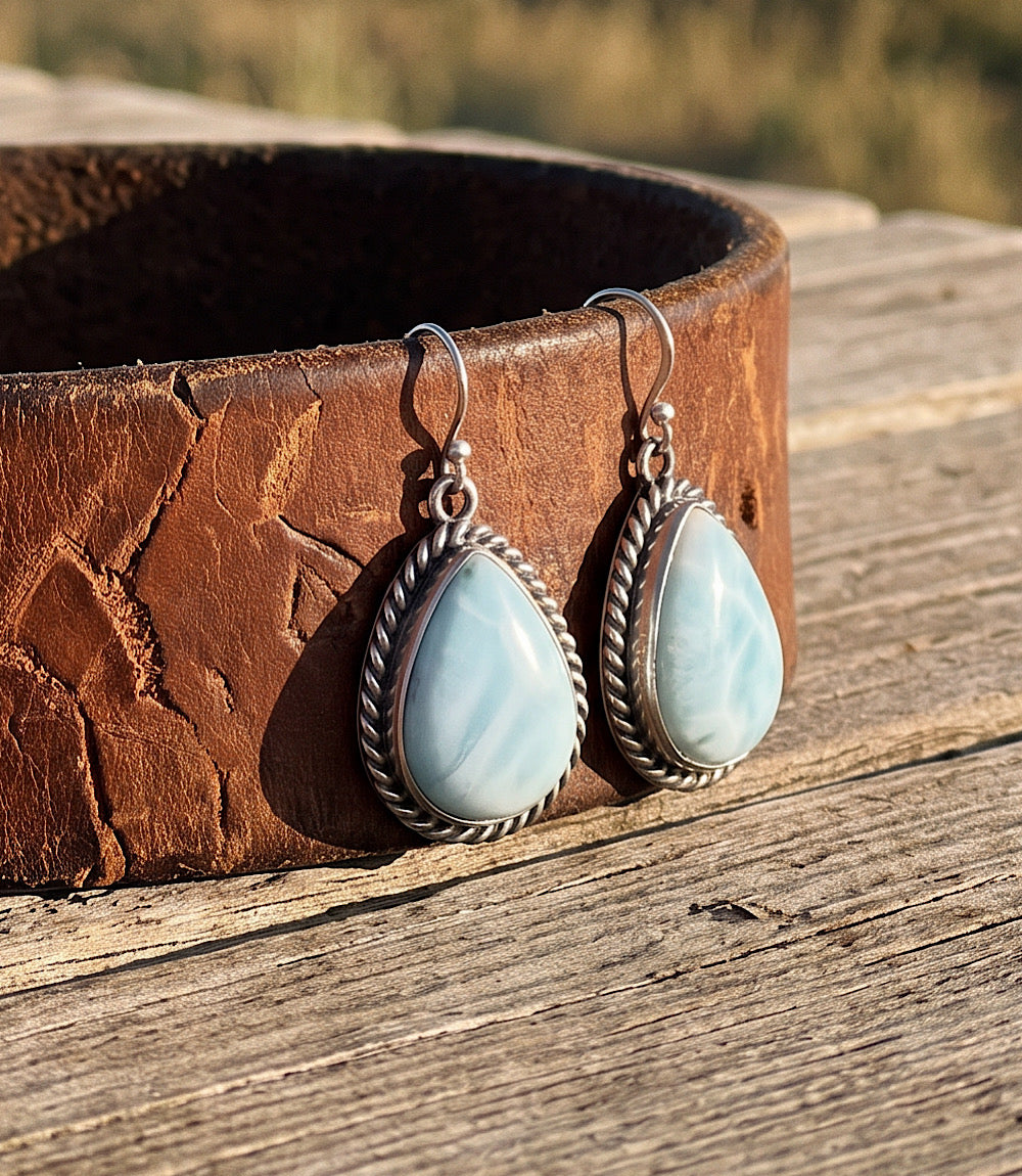 Larimar Teardrop Earrings