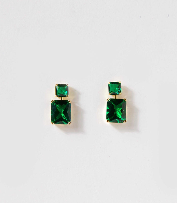 Princess Cut Drop Earrings