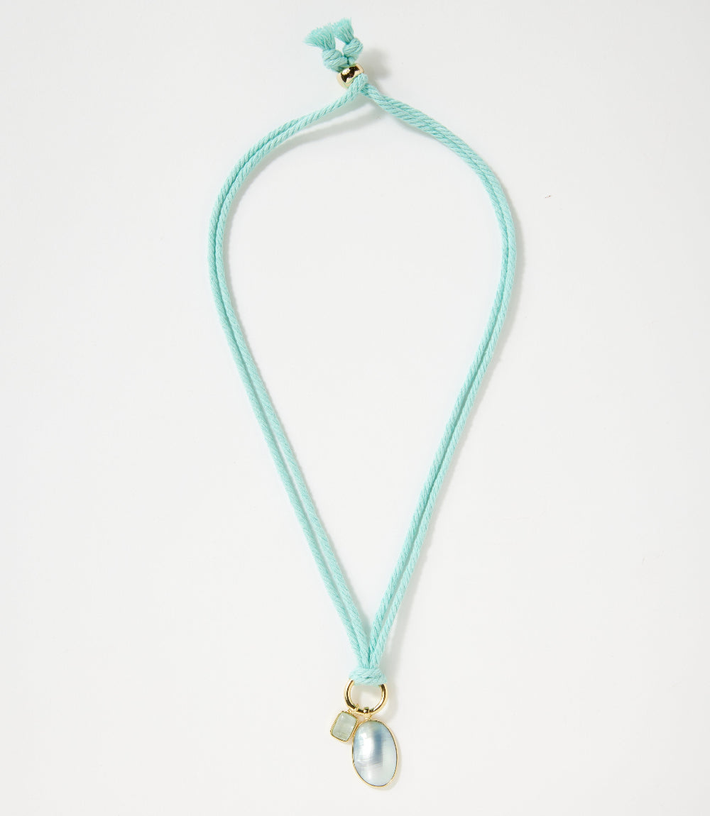 Pearl And Gemstone Cord Necklace