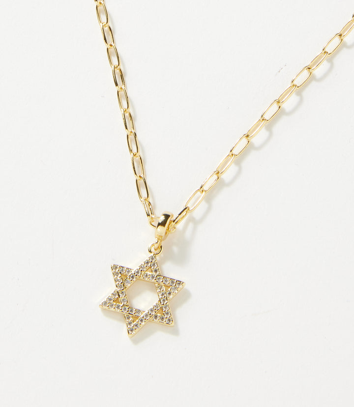 Star Of David Crystal Necklace
