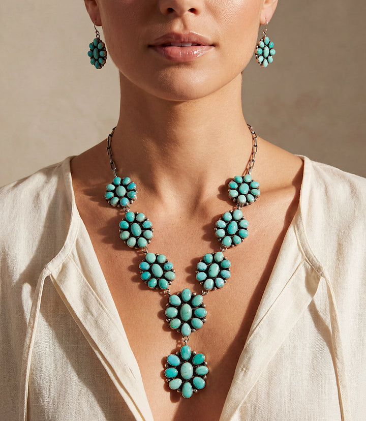 Lone Mountain Turquoise Necklace And Earring Set