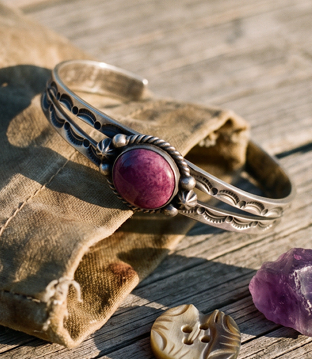 Purple Spiny Oyster Cuff Bracelet