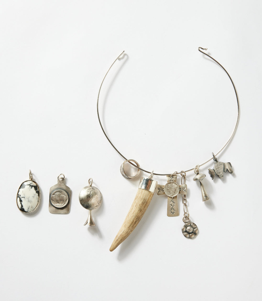 White Buffalo, Horn, Mercury Dime, Charm Necklace