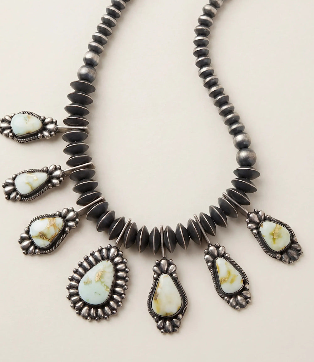 Palomino Turquoise Sterling Silver Necklace And Earring Set