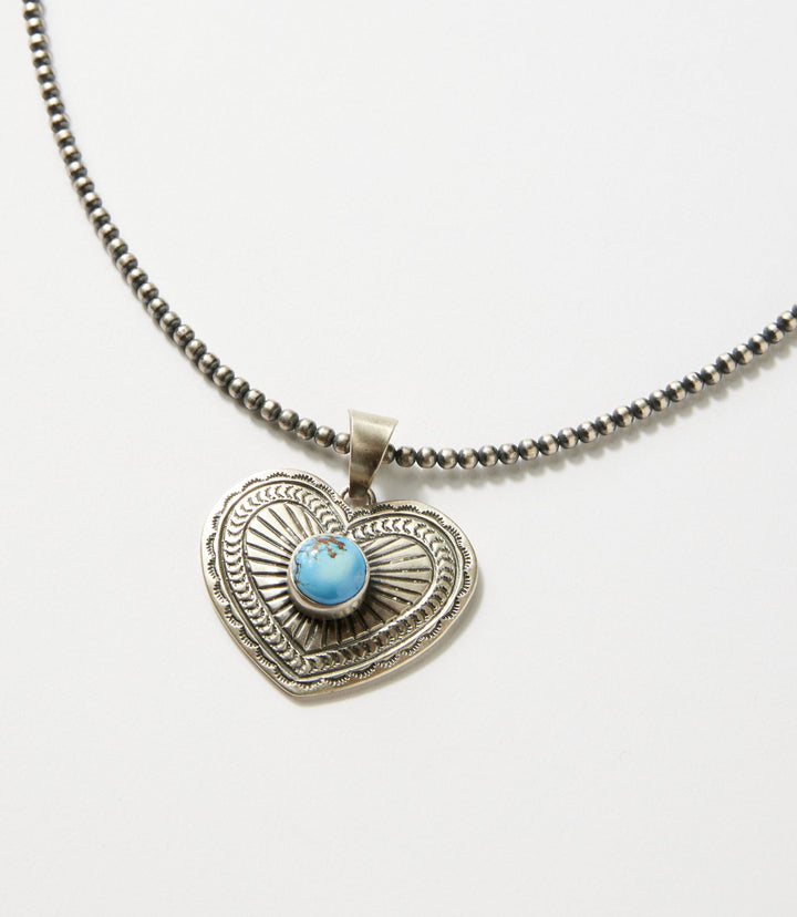 Golden Hill Turquoise Heart Pendant Necklace