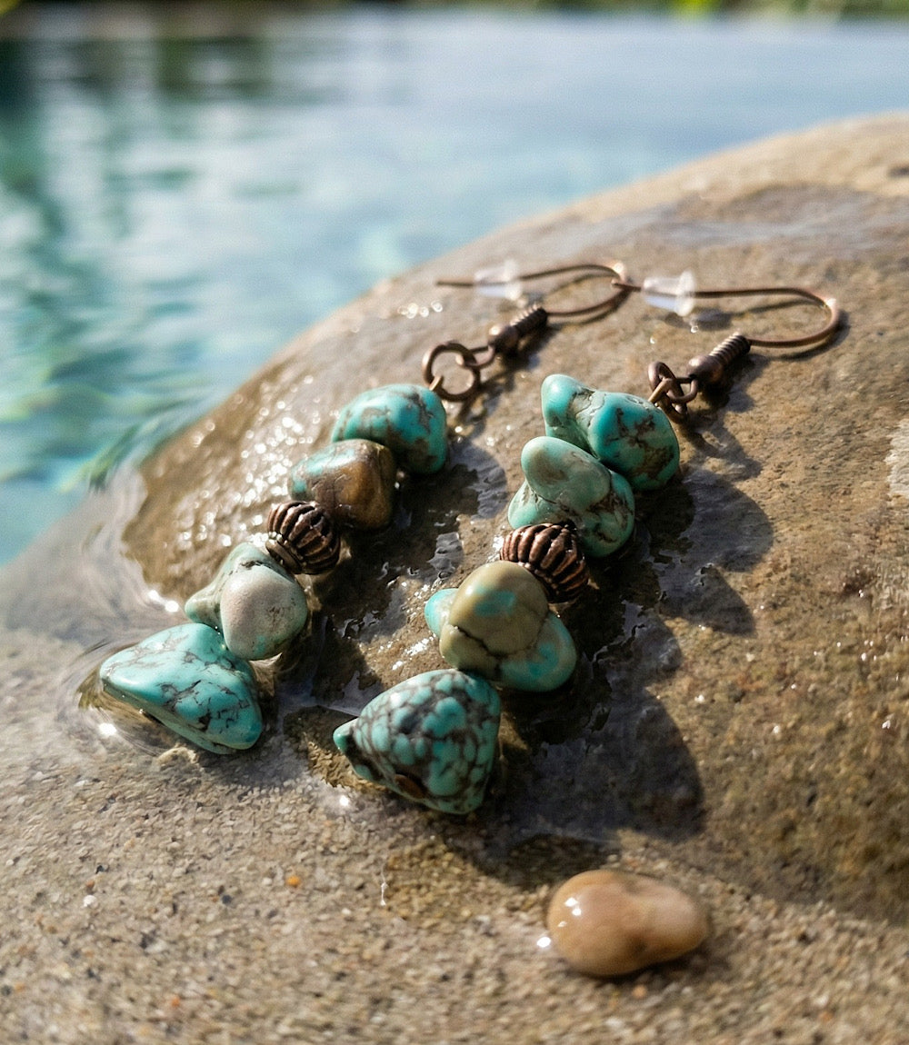 Stacked Turquoise Earrings