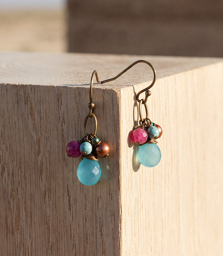 Jasper And Czech Glass Earrings