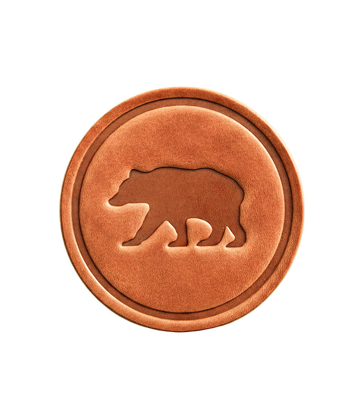 Stamped Leather Bear Coaster