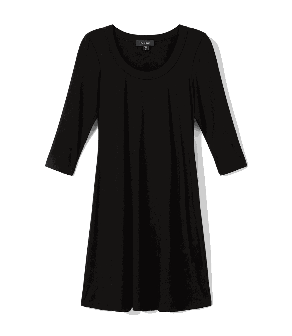 Karen Kane Three Quarter Sleeve A Line Dress, XL, Black Karen Kane Three Quarter Sleeve A Line Dress, XL, Black