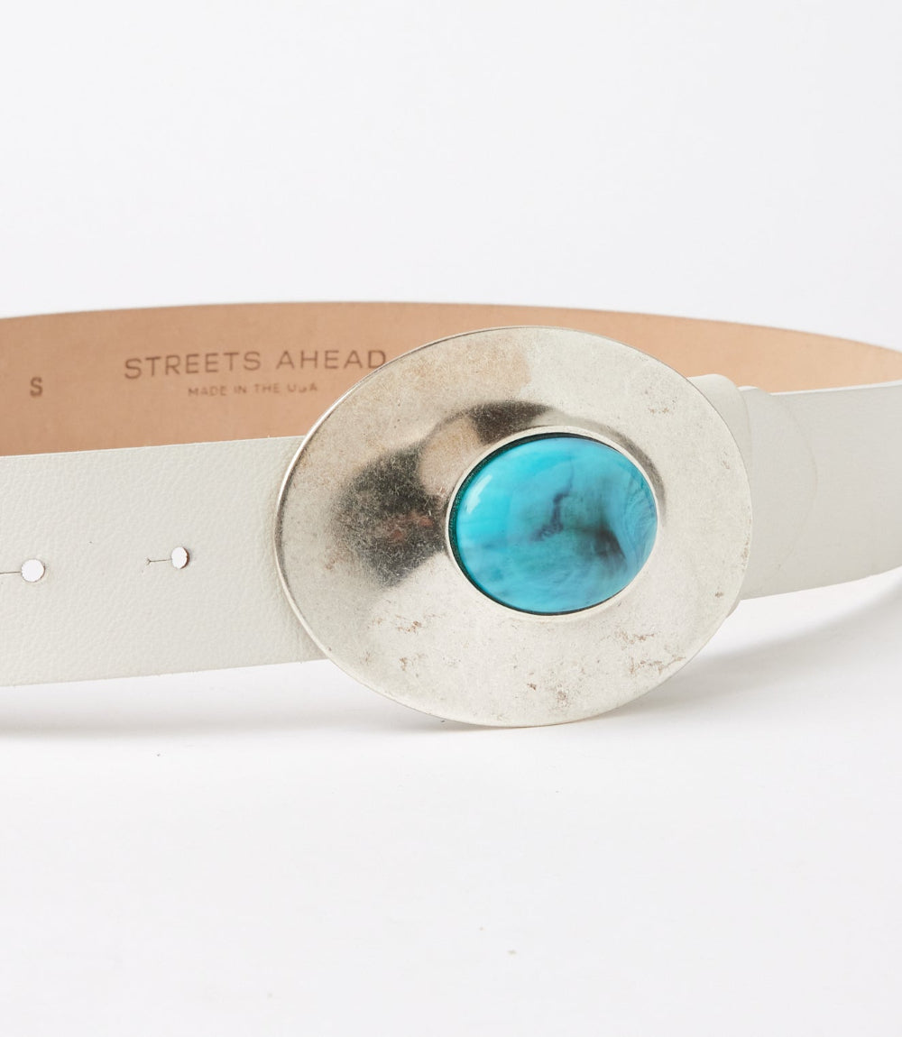 Streets Ahead Turquoise Buckle Leather Belt