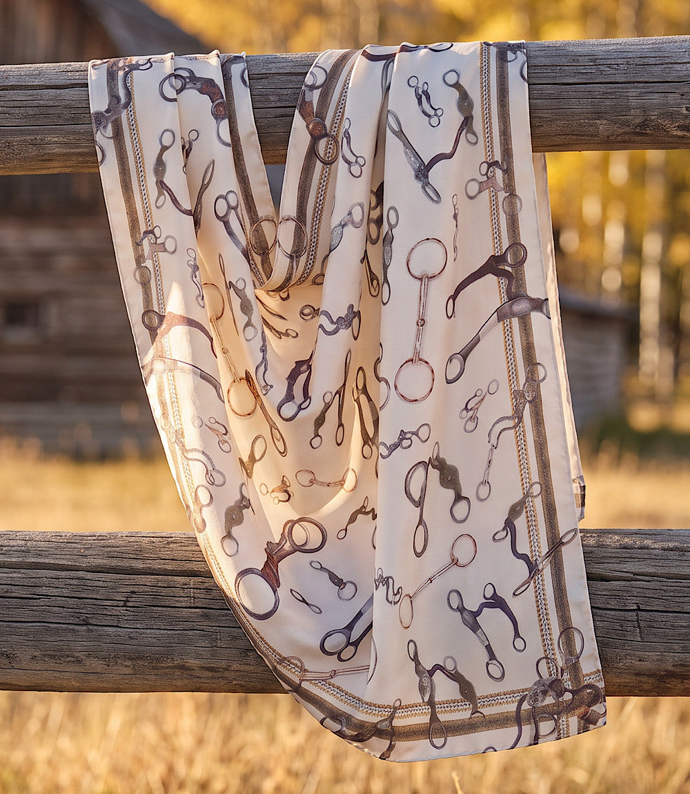 Horsebits Print Silk Scarf