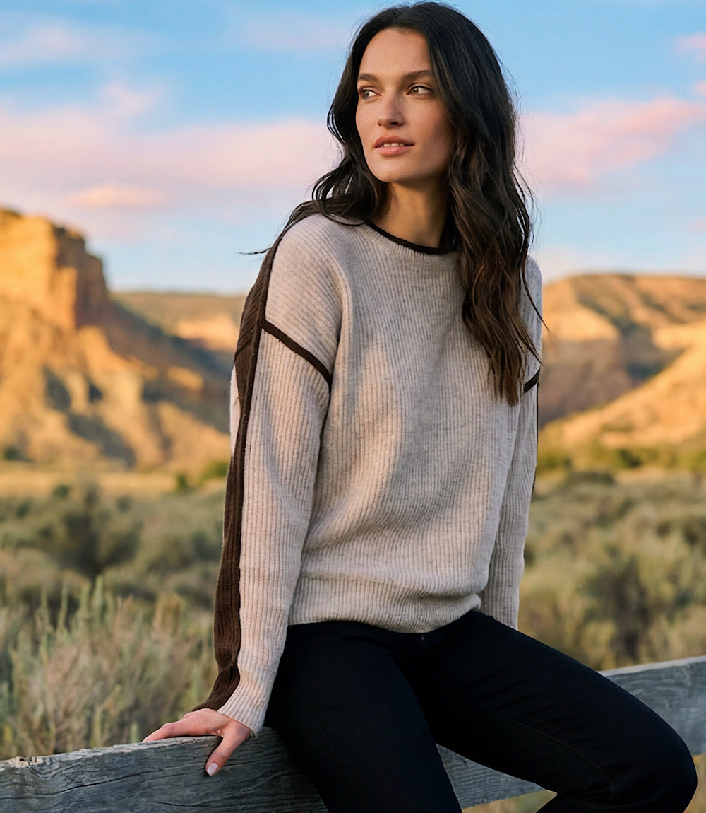 Colorblock Crewneck Sweater