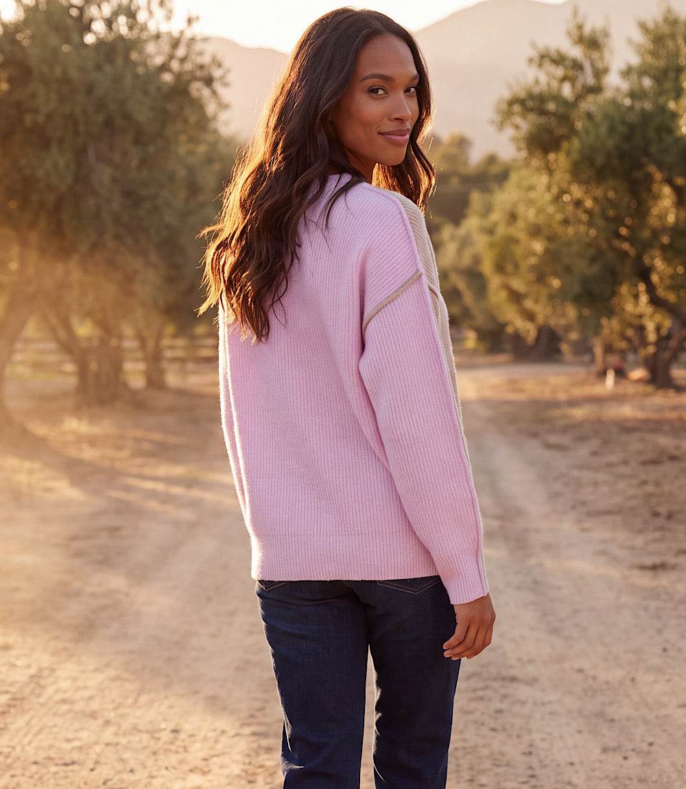 Colorblock Crewneck Sweater