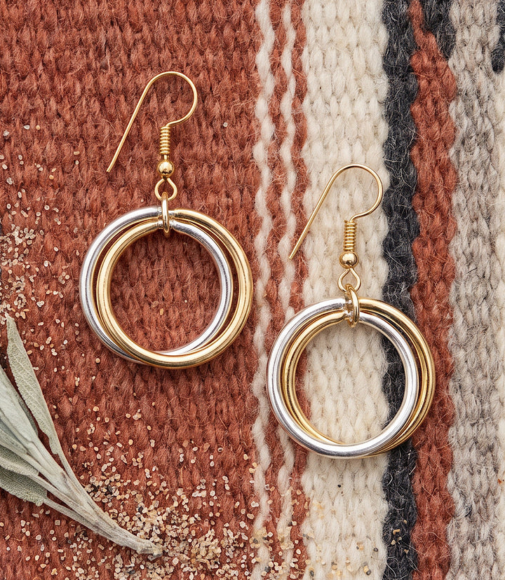 Mixed Metal Hoop Earrings