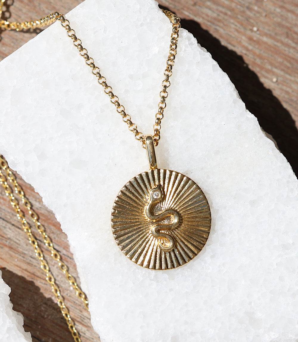 Radial Serpent Pendant Necklace