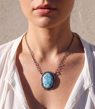 Embellished Turquoise Pendant Necklace