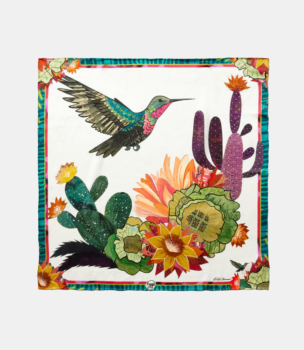 Cactus Blooms Silk Scarf