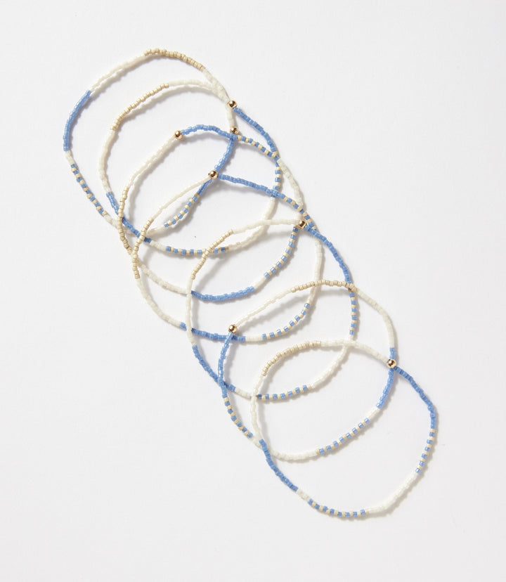 Beaded Bracelets, Stack Of 7