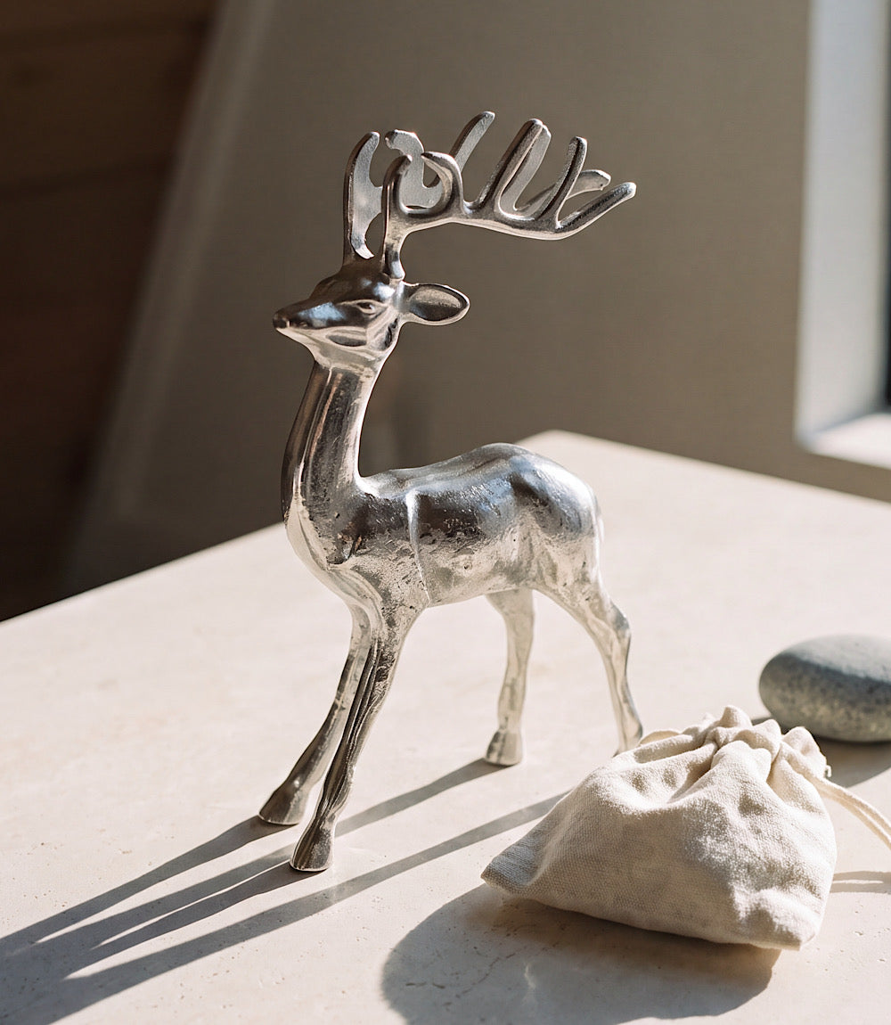Metal Reindeer Sculpture