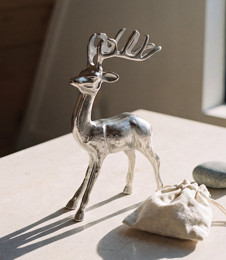 Metal Reindeer Sculpture