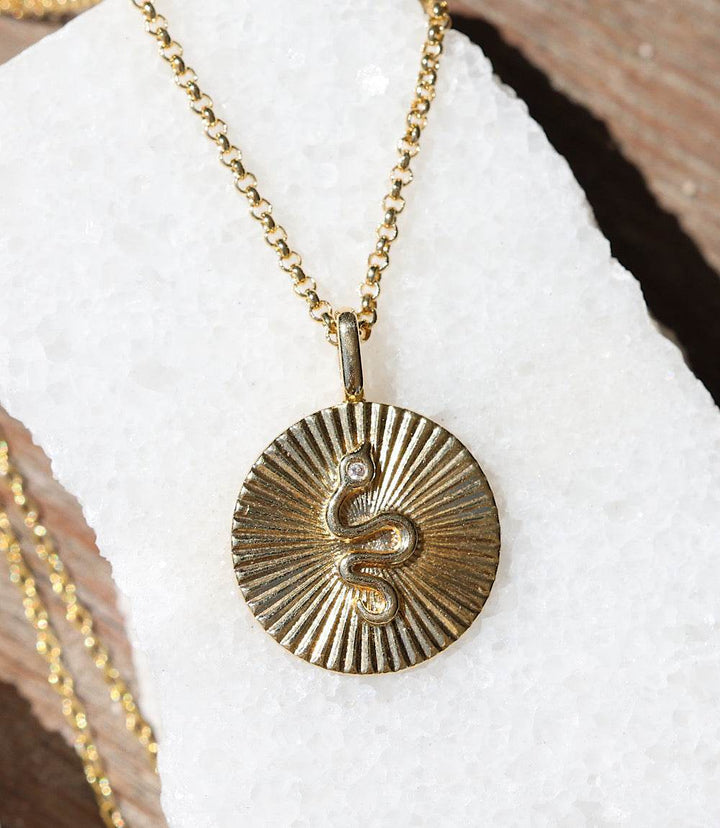 Radial Serpent Pendant Necklace