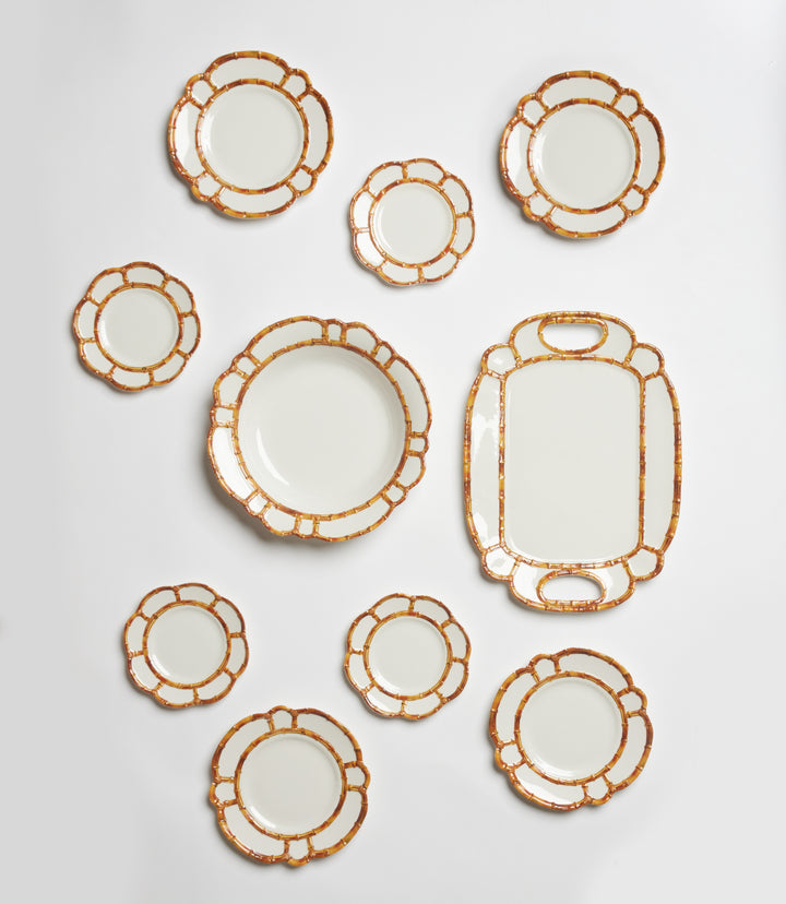 Bamboo Accent Dinner Plates, Set Of 4